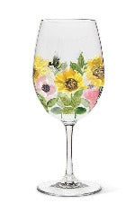 Sunflowers And Bees Wine Glass