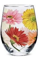 Gerbera Daisy Stemless Wine Glass