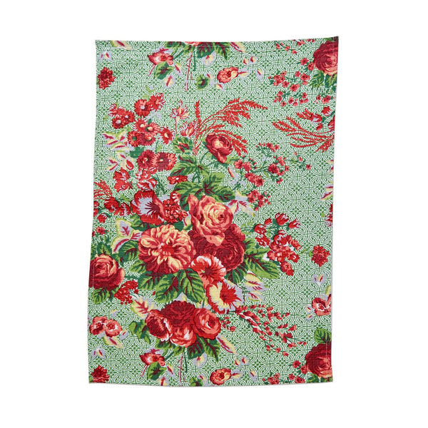 April Cornell Marion, Red Tea Towel, INDIVIDUALLY SOLD