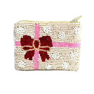 Present With Bow Beaded Wallet