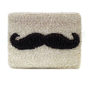Moustache Beaded Wallet