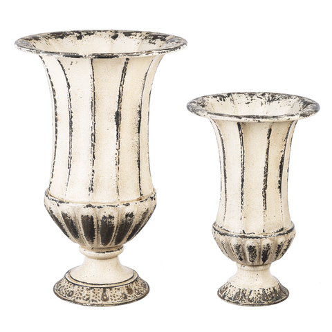 Assorted Ivory Distressed Urn, INDIVIDULLAY SOLD