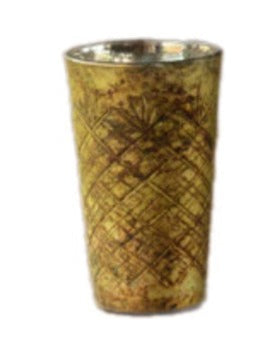 Olive Etched Vase