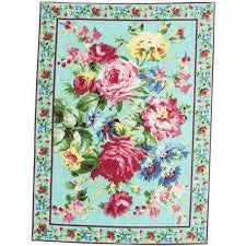 April Cornell Cottage Rose Placemat Aqua, INDIVIDUALLY SOLD