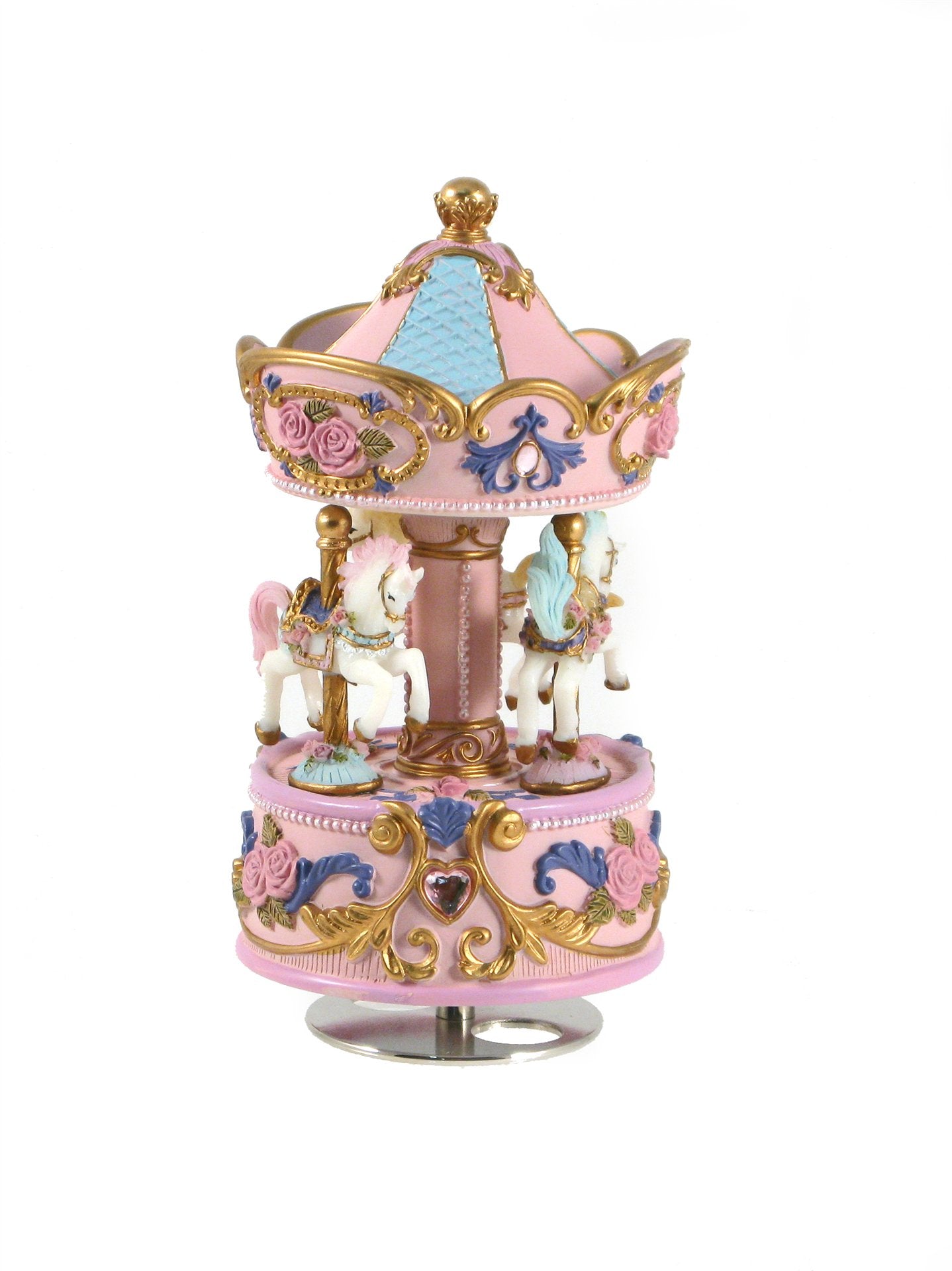 Musical Pink Carousel Horse - SMALL