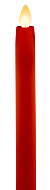 1" X 8.5" Taper Flameless Candle: Red