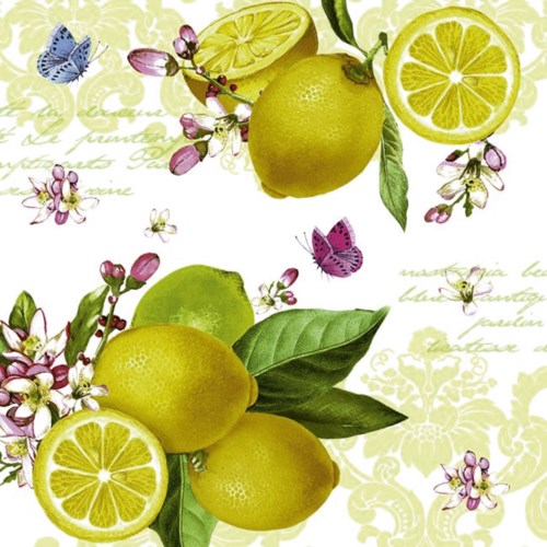 Luncheon Paper Napkin: Lemons
