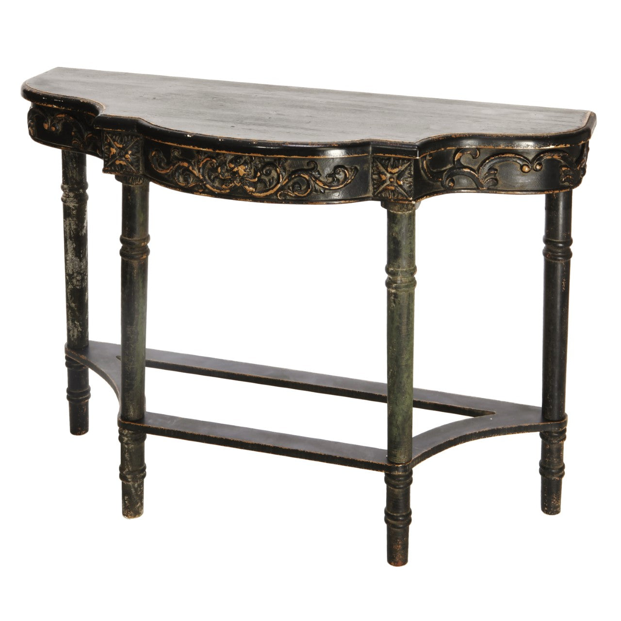 Distressed Half Moon Table
