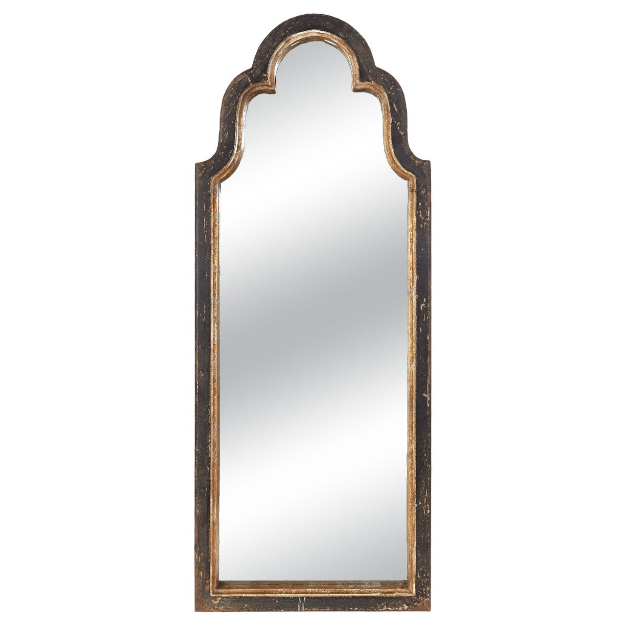 Distressed Black Arch Mirror