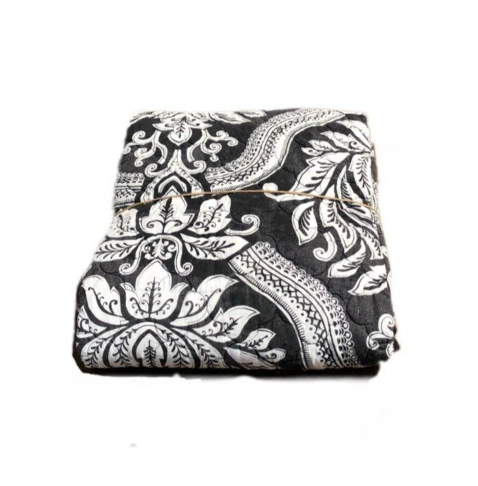 Black And White Floral Throw