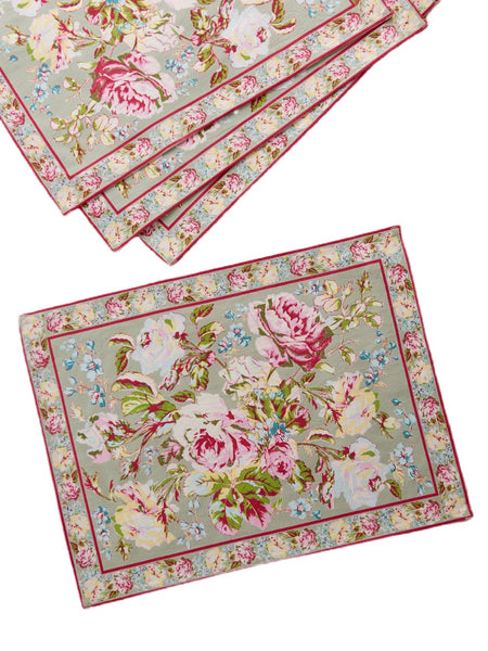 April Cornell Victorian Rose Placemat, Sage, INDIVIDUALLY SOLD