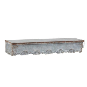 Galvanized Metal Wall Shelf - LARGE