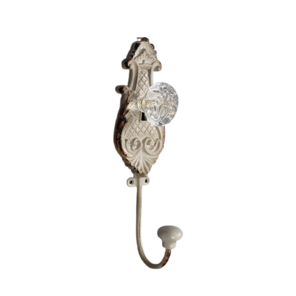 White Single Hook With Knob
