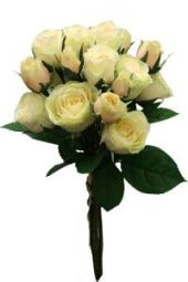 16" Pink And Cream Rose Bouquet