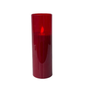 2" X 5" Slim Pillar Flameless Candle: Red