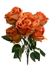 16" Burnt Orange Rose Bouquet