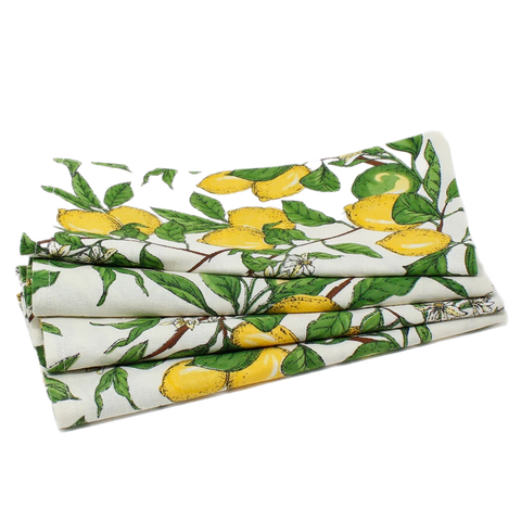 Lemon Linen Napkin, Set Of 4