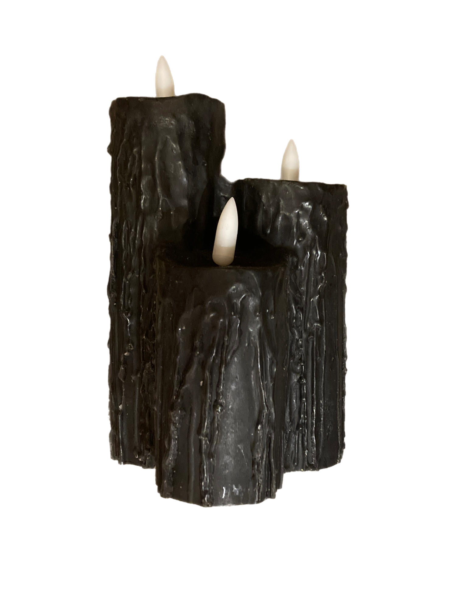 4" X 7" Pillar Cluster Flameless Candle: Black