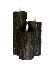 4" X 7" Pillar Cluster Flameless Candle: Black