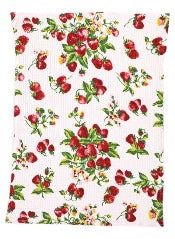 April Cornell Strawberry Basket, Ecru Tea Towel, INDIVIDUALLY SOLD