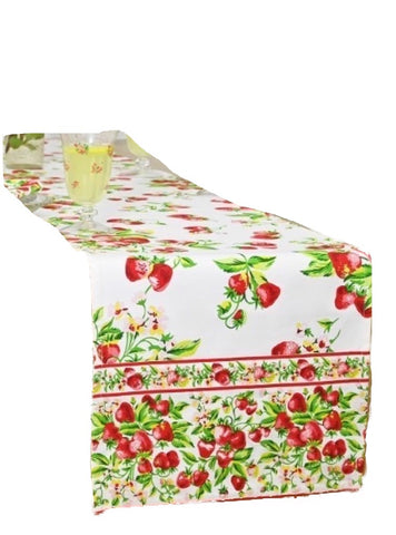 April Cornell Strawberry Basket Runner, Ecru
