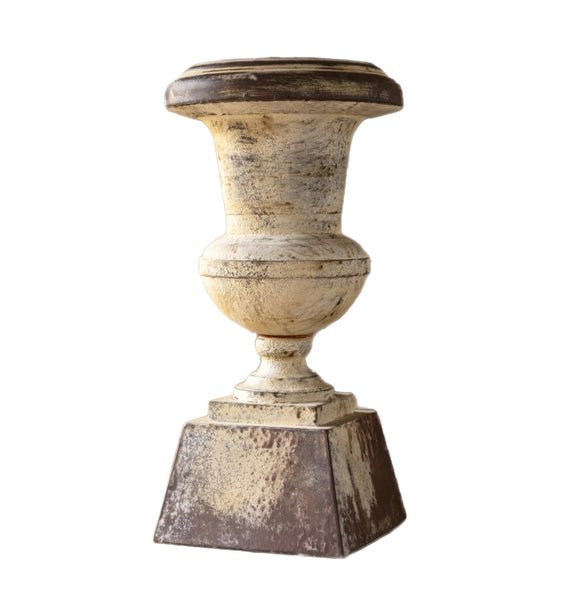 Aged Urn On Pedestal Planter
