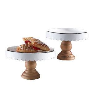 Assorted White Scalloped Cake Stand, INDIVIDUALLY SOLD