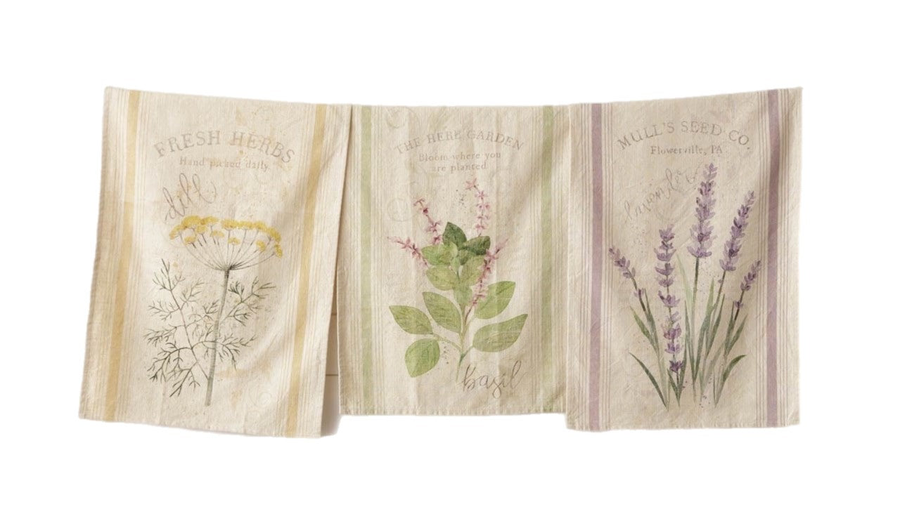 Assorted Herb Tea Towel, INDIVIDUALLY SOLD