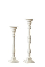 Assorted White Banister Pillar Candle Holder, INDIVIDUALLY SOLD