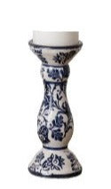 Blue DELFT Pillar Candle Holder - SHORT